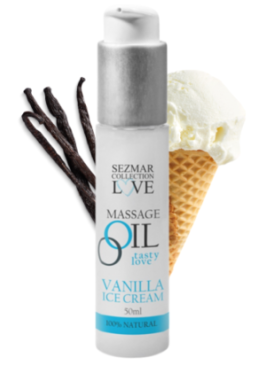 Huile de massage comestible Vanille glacée 50ml - SEZ063